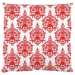 White And Red Ornament Damask Vintage Large Cushion Case (one Side) by ConteMonfrey