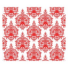 White And Red Ornament Damask Vintage Double Sided Flano Blanket (small)  by ConteMonfrey