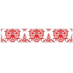 White And Red Ornament Damask Vintage Large Flano Scarf 