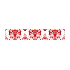 White And Red Ornament Damask Vintage Flano Scarf (mini) by ConteMonfrey