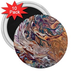 Abstract Ammonite I 3  Magnets (10 Pack)  by kaleidomarblingart