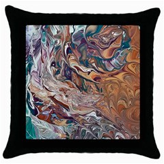 Abstract Ammonite I Throw Pillow Case (black) by kaleidomarblingart