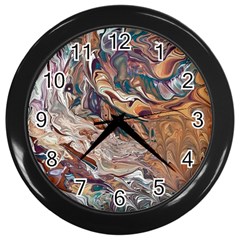 Abstract Ammonite I Wall Clock (black) by kaleidomarblingart