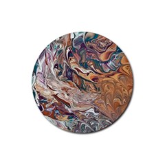 Abstract Ammonite I Rubber Round Coaster (4 Pack) by kaleidomarblingart