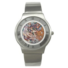 Abstract Ammonite I Stainless Steel Watch by kaleidomarblingart