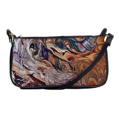 Abstract Ammonite I Shoulder Clutch Bag by kaleidomarblingart