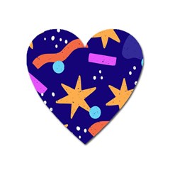 Star Abstract Pattern Wallpaper Heart Magnet by Wegoenart