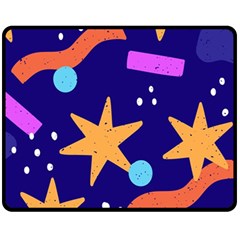 Star Abstract Pattern Wallpaper Fleece Blanket (medium)  by Wegoenart