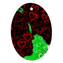 Few Love Heart Hearts Romance Ornament (Oval)