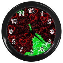 Few Love Heart Hearts Romance Wall Clock (Black)