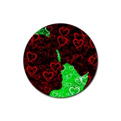 Few Love Heart Hearts Romance Rubber Coaster (Round)