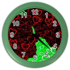 Few Love Heart Hearts Romance Color Wall Clock