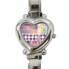 Abstract Shapes Colors Gradient Heart Italian Charm Watch