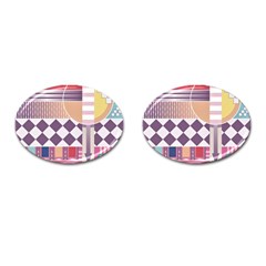 Abstract Shapes Colors Gradient Cufflinks (oval) by Wegoenart