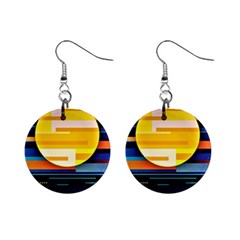 Background Abstract Horizon Mini Button Earrings