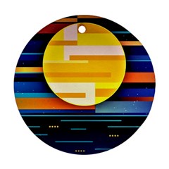 Background Abstract Horizon Round Ornament (two Sides)