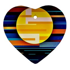 Background Abstract Horizon Heart Ornament (two Sides)