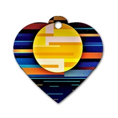 Background Abstract Horizon Dog Tag Heart (one Side)