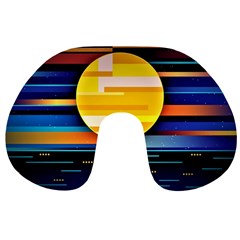 Background Abstract Horizon Travel Neck Pillow by Wegoenart