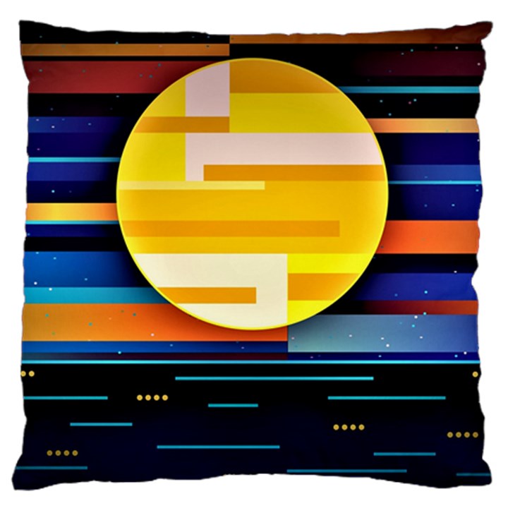 Background Abstract Horizon Large Flano Cushion Case (One Side)