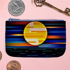 Background Abstract Horizon Large Coin Purse by Wegoenart