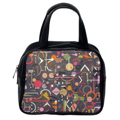 Illustration Shape Tribal Pattern Round Classic Handbag (one Side)