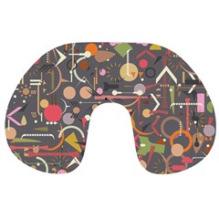 Illustration Shape Tribal Pattern Round Travel Neck Pillow by Wegoenart