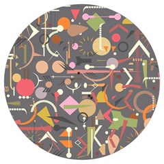 Illustration Shape Tribal Pattern Round Round Trivet by Wegoenart