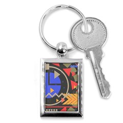 Background Abstract Colors Shapes Key Chain (rectangle) by Wegoenart