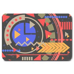 Background Abstract Colors Shapes Large Doormat  by Wegoenart