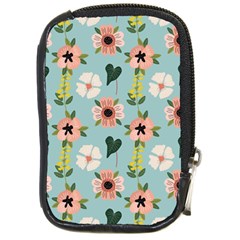 Flower White Pattern Floral Compact Camera Leather Case