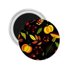 Pumpkin Fall Autumn Pattern 2 25  Magnets by Wegoenart