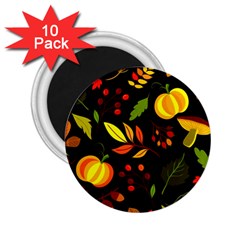 Pumpkin Fall Autumn Pattern 2 25  Magnets (10 Pack)  by Wegoenart