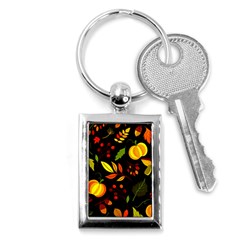 Pumpkin Fall Autumn Pattern Key Chain (rectangle) by Wegoenart