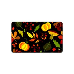 Pumpkin Fall Autumn Pattern Magnet (name Card) by Wegoenart