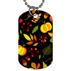 Pumpkin Fall Autumn Pattern Dog Tag (one Side) by Wegoenart