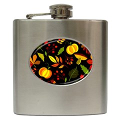 Pumpkin Fall Autumn Pattern Hip Flask (6 Oz) by Wegoenart