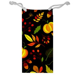 Pumpkin Fall Autumn Pattern Jewelry Bag by Wegoenart