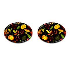 Pumpkin Fall Autumn Pattern Cufflinks (oval) by Wegoenart