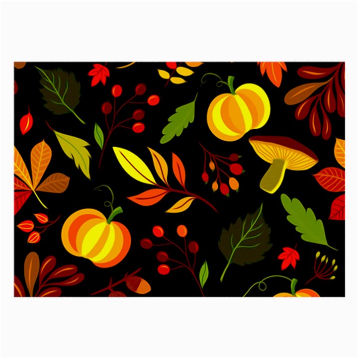 Pumpkin Fall Autumn Pattern Large Glasses Cloth (2 Sides)