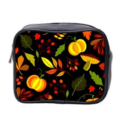 Pumpkin Fall Autumn Pattern Mini Toiletries Bag (two Sides) by Wegoenart