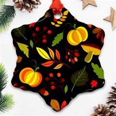 Pumpkin Fall Autumn Pattern Ornament (snowflake) by Wegoenart