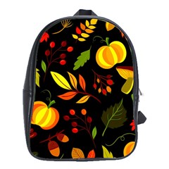 Pumpkin Fall Autumn Pattern School Bag (xl) by Wegoenart