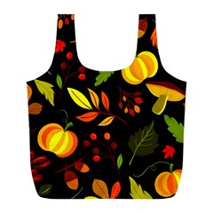 Pumpkin Fall Autumn Pattern Full Print Recycle Bag (l) by Wegoenart