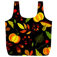 Pumpkin Fall Autumn Pattern Full Print Recycle Bag (xl) by Wegoenart