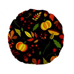 Pumpkin Fall Autumn Pattern Standard 15  Premium Flano Round Cushions by Wegoenart