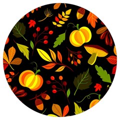 Pumpkin Fall Autumn Pattern Round Trivet by Wegoenart