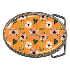 Flower White Pattern Floral Belt Buckles