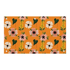 Flower White Pattern Floral Banner And Sign 5  X 3  by Wegoenart