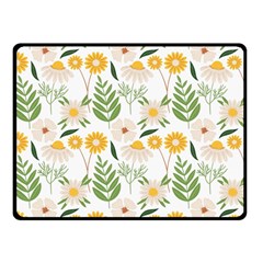 Flower White Pattern Floral Nature Double Sided Fleece Blanket (small) 